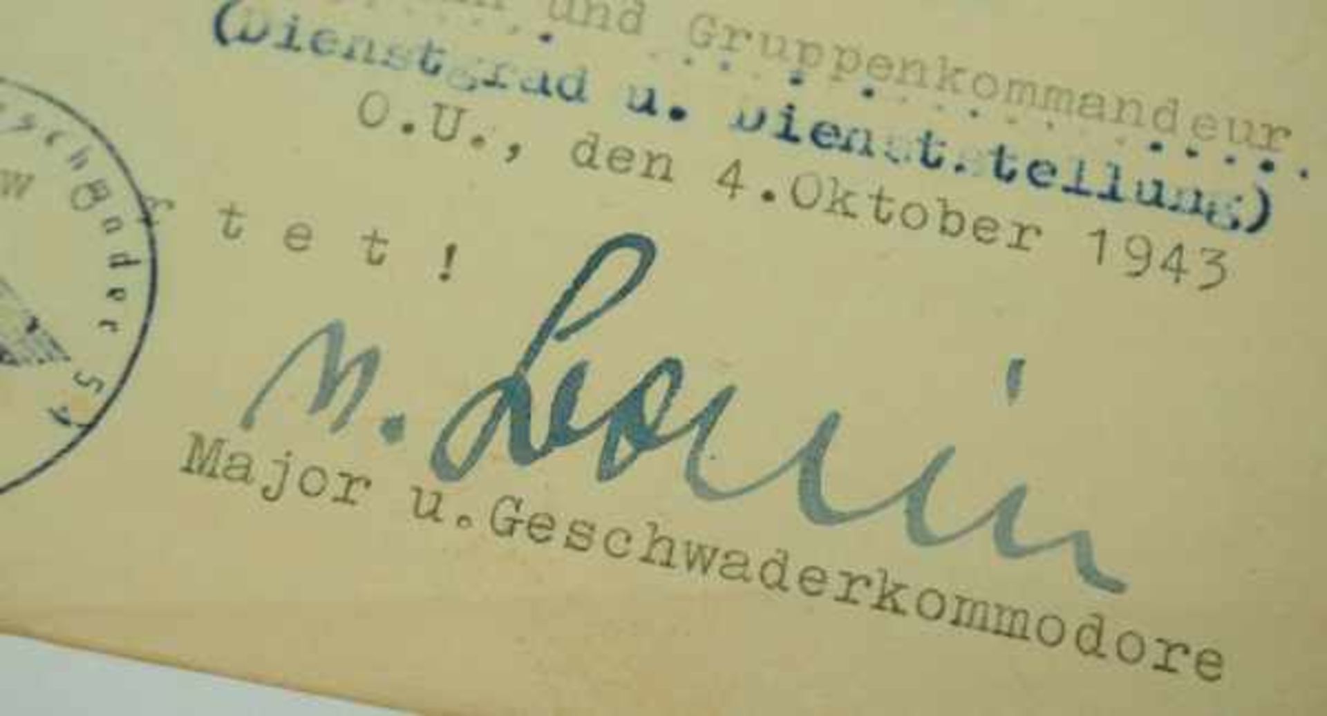 3.3.) Autographenvon Bonin, Hubertus / Nowotny, Walter.Antrag auf Verleihung der Frontflugspange für - Image 5 of 6