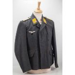 4.1.) Uniformen / KopfbedeckungenLuftwaffe: Fliegerbluse eines Leutnant der Fliegenden Truppe.