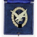 1.2.) Deutsches Reich (1933-45)Abzeichen für Fliegerschützen, mit Blitzbündel, im Etui - Imme &