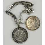 7.4.) MünzenBaden / Deutsches Reich: Lot von 2 Silbermedaillen.Je Silber, Kette ebenfalls Silber.