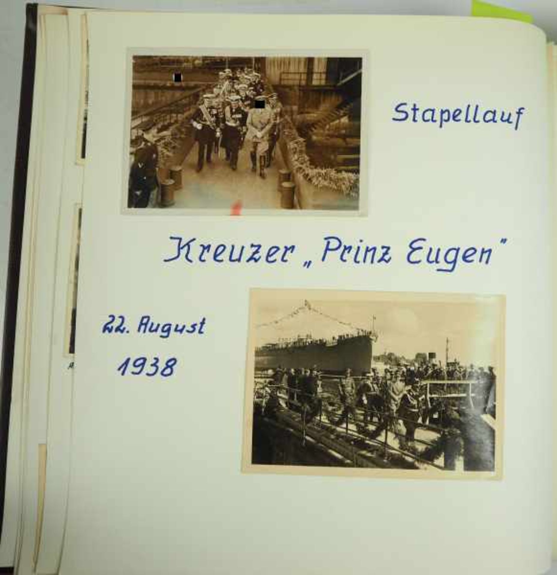 3.2.) Fotos / PostkartenKriegsmarine: Fotoalbum eines Angehörigen des Schweren Kreuzers "Prinz - Image 3 of 16