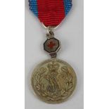 1.1.) Kaiserreich (bis 1933)Schaumburg-Lippe: Silberne Militärverdienst-Medaille mit "Rotem Kreuz"