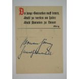 3.3.) AutographenGöring, Hermann.(1893-1946). Reichsmarschall und Oberbefehlshaber der deutschen