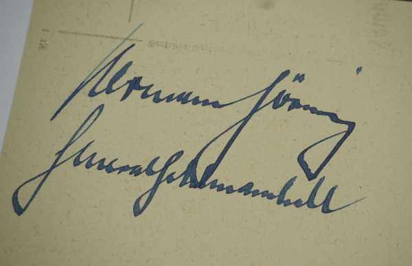 3.3.) AutographenGöring, Hermann.(1893-1946). Reichsmarschall und Oberbefehlshaber der deutschen - Image 3 of 6