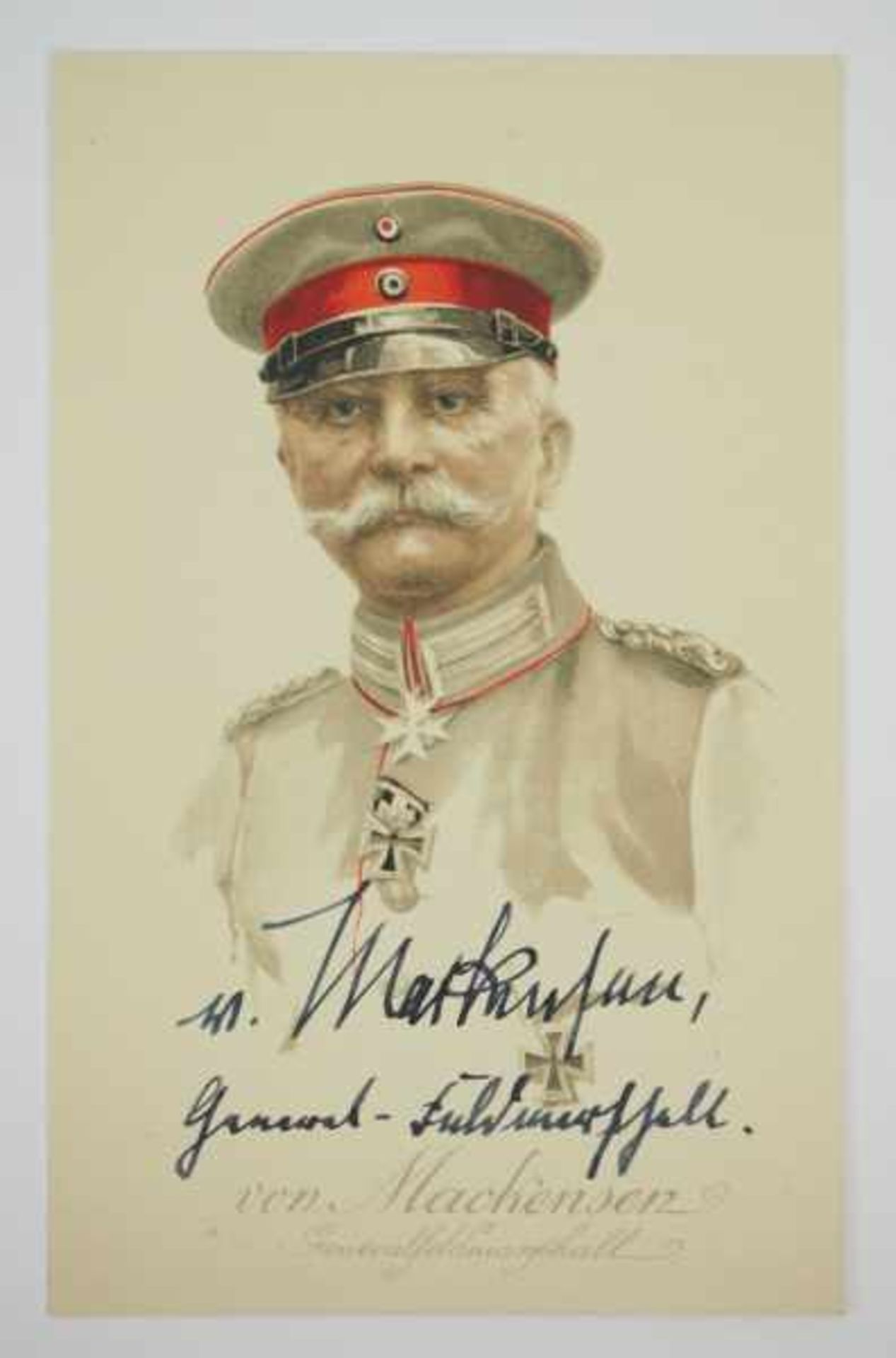 3.3.) Autographenvon Mackensen, August.(1849-1945). Generalfeldmarschall und Adjutant Kaiser Wilhelm