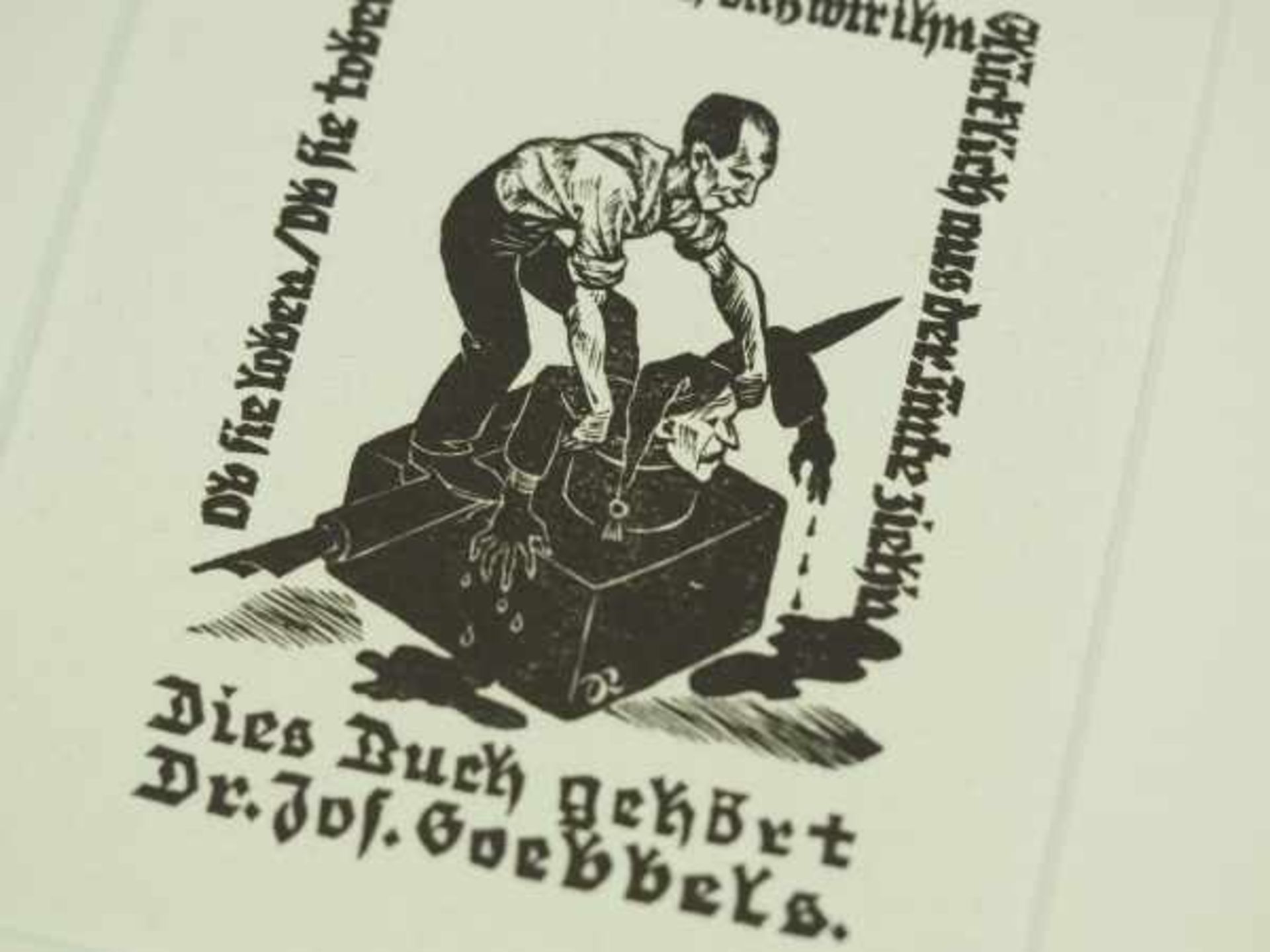 3.3.) AutographenDr. Goebbels, Joseph - ex libris.Gedrucktes ex libris des Reichsminister für - Bild 3 aus 4