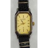 7.5.) UhrenCartier: Damen Armbanduhr.Stahlgehäuse, vergoldetes Zifferblatt must de Cariter, an