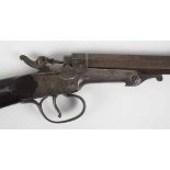 4.3.) BlankwaffenZündnadelgewehr - um 1850.Grazile Waffe mit achtkantigem, glatten Lauf, feine