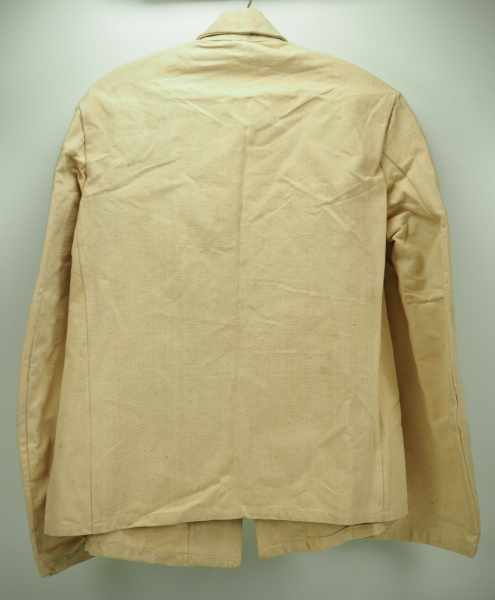 4.1.) Uniformen / KopfbedeckungenFrankreich: Drillich Jacke.Grobes weißes Leinen-Tuch, weiße - Image 3 of 8