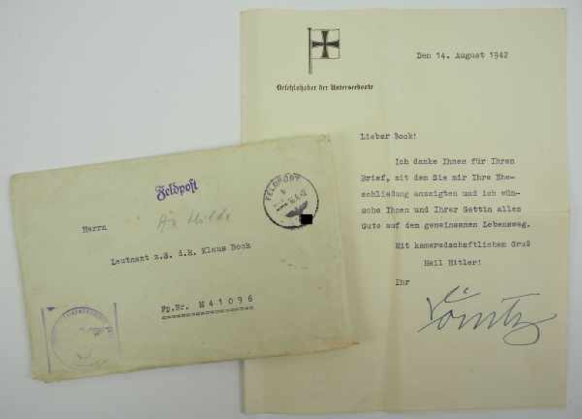 3.3.) AutographenDönitz, Karl.(1891-1980). Großadmiral und letztes Staatsoberhaupt des Deutschen