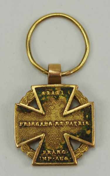 2.1.) EuropaÖsterreich: Kanonenkreuz Miniatur aus dem Nachlass des Baron de Posson.Gold,