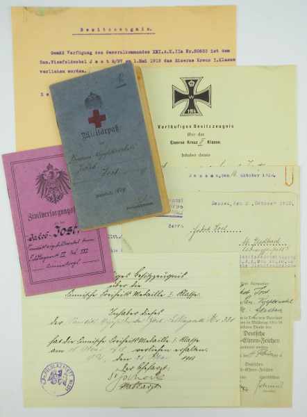 3.1.) Urkunden / DokumentePreussen: Urkundengruppe eines Sanitäts-Vizefeldwebels.- Eisernes Kreuz, - Image 2 of 2