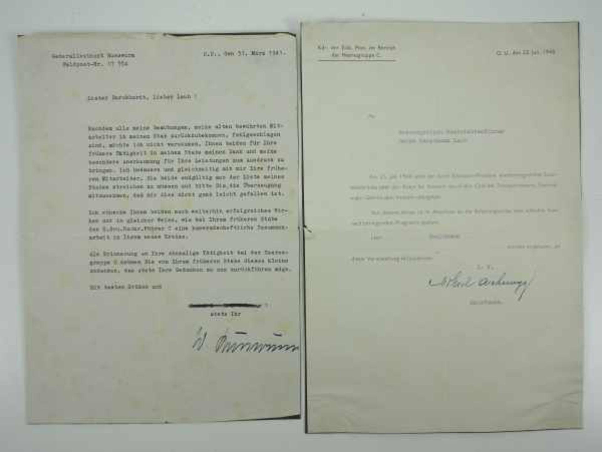 3.3.) AutographenRusswurm, Wilhelm.(1888-1964). Generalleutnant und Höherer Nachrichtenführer der - Image 2 of 4