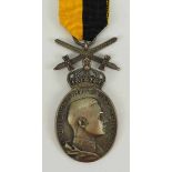 1.1.) Kaiserreich (bis 1933)Sachsen-Coburg-Gotha: Ovale Silberne Herzog Carl Eduard Medaille, mit