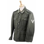 4.1.) Uniformen / KopfbedeckungenWehrmacht: Feldjacke M43 eines Obergefreiten der Pioniere.