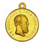 5.1.) SammleranfertigungenRussland: Medaille für Eifer, Alexander III., in Gold.Gold, geprägt.Ø 29