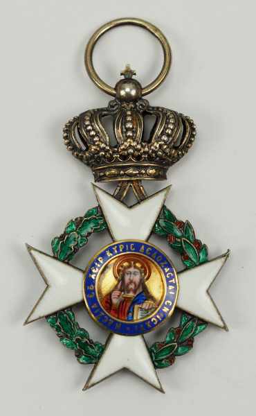 2.1.) EuropaGriechenland: Erlöser Orden, 2. Modell (1863-1974), Offizierskreuz.Silber vergoldet,