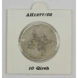 7.4.) MünzenÄgypten: Abdul Hamid (1277/02), 10 Qirsh.Mit Zirkulationsspuren.Zustand: II7.4 ) Coins