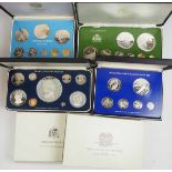 7.4.) MünzenInternational: 6 Franklin Mint Sets.- Belize,- Guyana,- Virgin Islands,- Papua New