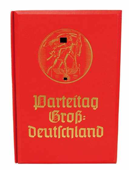 6.1.) LiteraturRaumbildalbum: Parteitag Groß-Deutschland.Roter Einband, mit Goldprägung, 100 - Image 2 of 5