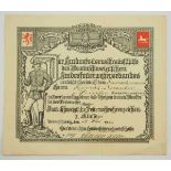 3.1.) Urkunden / DokumenteBraunschweig: Feuerwehrehrenzeichen, 1. Klasse Urkunden für einen