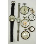 7.5.) UhrenLot Taschenuhren.Diverse. U.a. Logines und Junghans.Zustand: II7.5 ) Watches