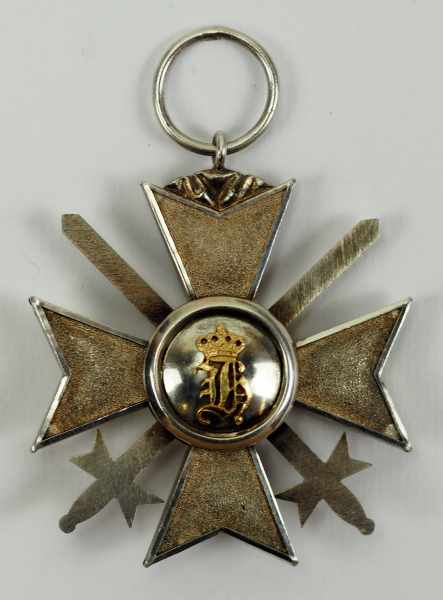 1.1.) Kaiserreich (bis 1933)Reuss: Fürstlich Reußisches Ehrenkreuz, 4. Klasse mit Schwertern.Silber, - Image 4 of 5