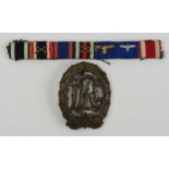 Nachlass eines Oldenburger Kriegsveteranen.Feldschnalle mit 7 Auszeichnungen, u.a. Osmanische