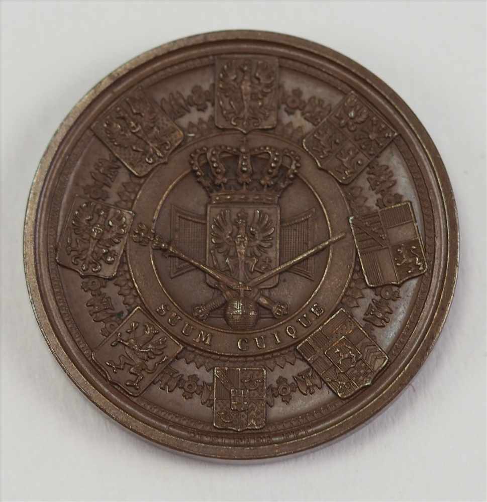 Preussen: Huldigungsmedaille Friedrich Wilhelm IV. - Bronze.Bronze, Stempelschneider Signatur K. - Image 2 of 2