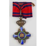 Rumänien: Orden des Sterns von Rumänien, 1. Modell (1864-1932), Komturkreuz.Silber vergoldet,