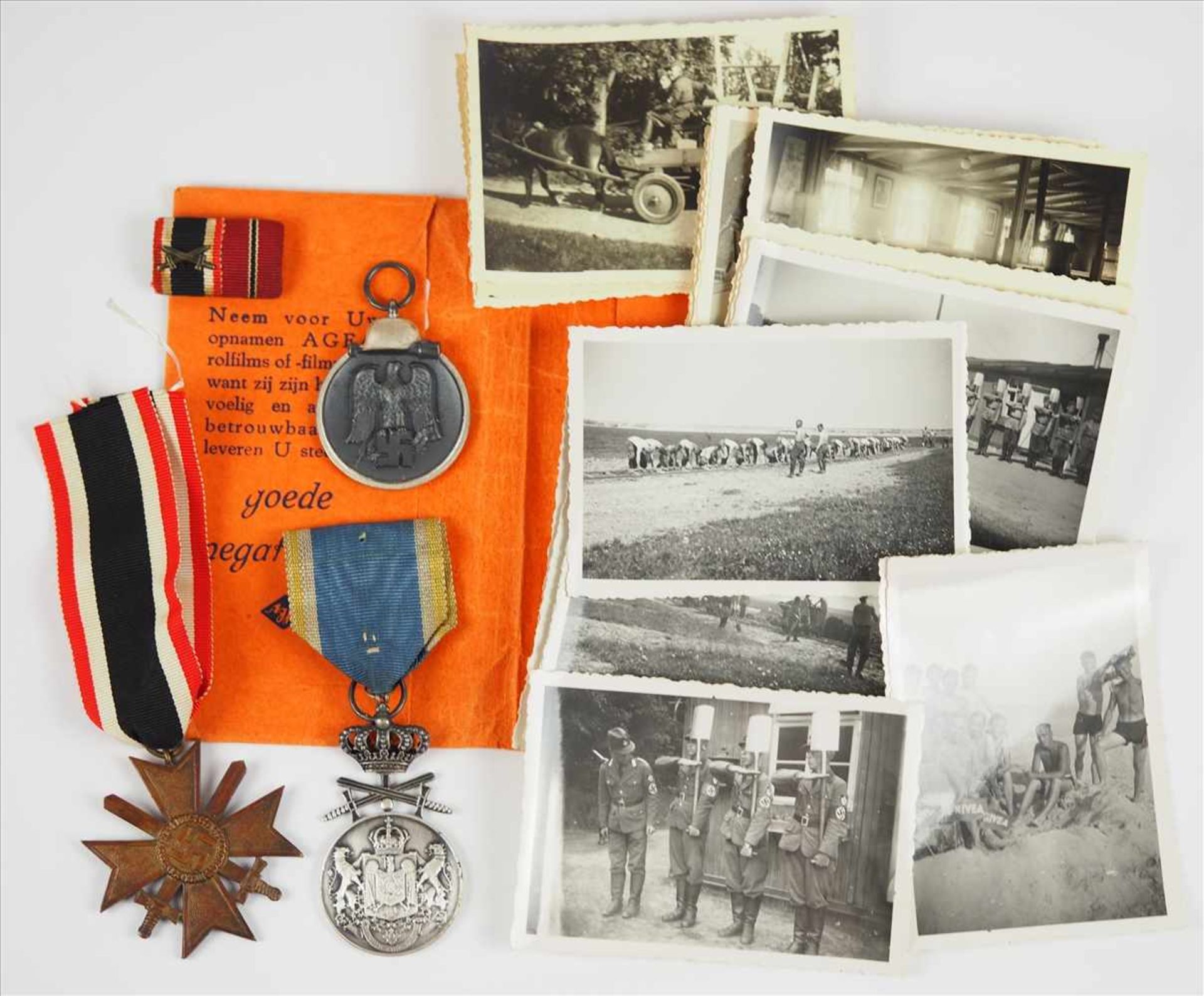 Nachlass eines Balkan-Kämpfers.1.) Kriegsverdienstkreuz, 2. Klasse mit Schwertern, 2.) Medaille