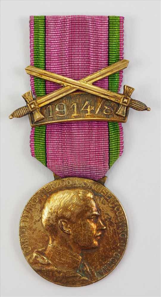 Sachsen Coburg und Gotha: Sachsen-Ernestinischer Hausorden, Goldene Medaille (Carl Eduard), mit