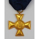 Preussen: Offiziers Dienstauszeichnung, für 25 Jahre - HOSSAUER.Bronze vergoldet, polierte Kanten,