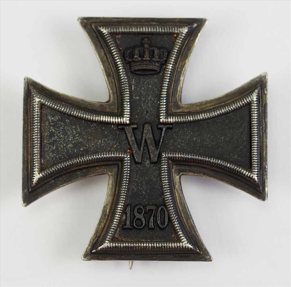 Preussen: Eisernes Kreuz, 1870, 1. Klasse.Geschwärzter Eisenkern, leicht berieben, Silber Zarge,