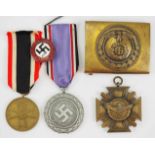 Nachlass eines NSDAP Mitglieds.1.) Kriegsverdienstmedaille, 2.) NSDAP Dienstauszeichnung, 1.