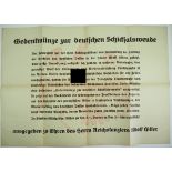 Gedenkmünze zur deutschen Schicksalswende - Plakat.Vodruck, gefaltet.Zustand: II