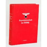 Organisationsbuch der NSDAP.Zentralverlag der NSDAP, München, 1937. Roter Leineneinband mit