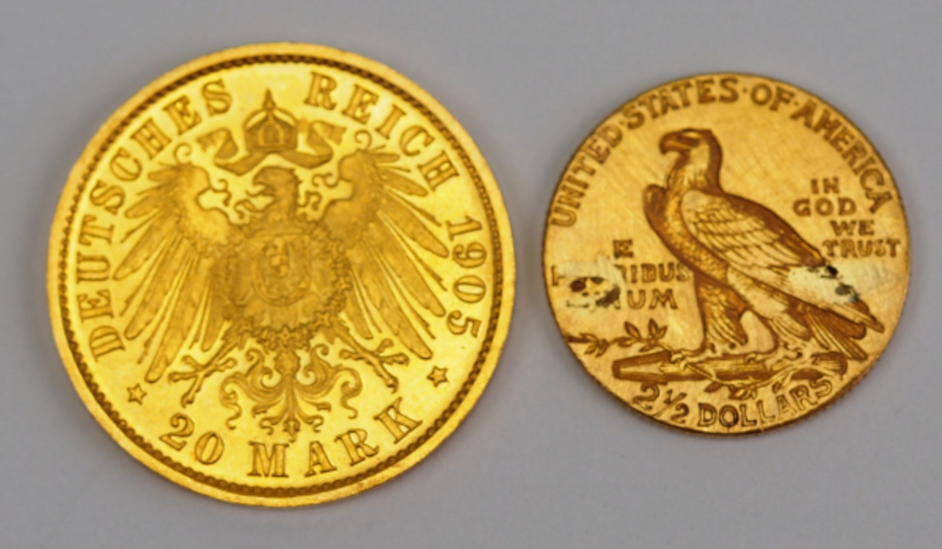 Lot von 2 Goldmünzen.Diverse. Gesamt 12,26 g.Zustand: II - Bild 2 aus 2