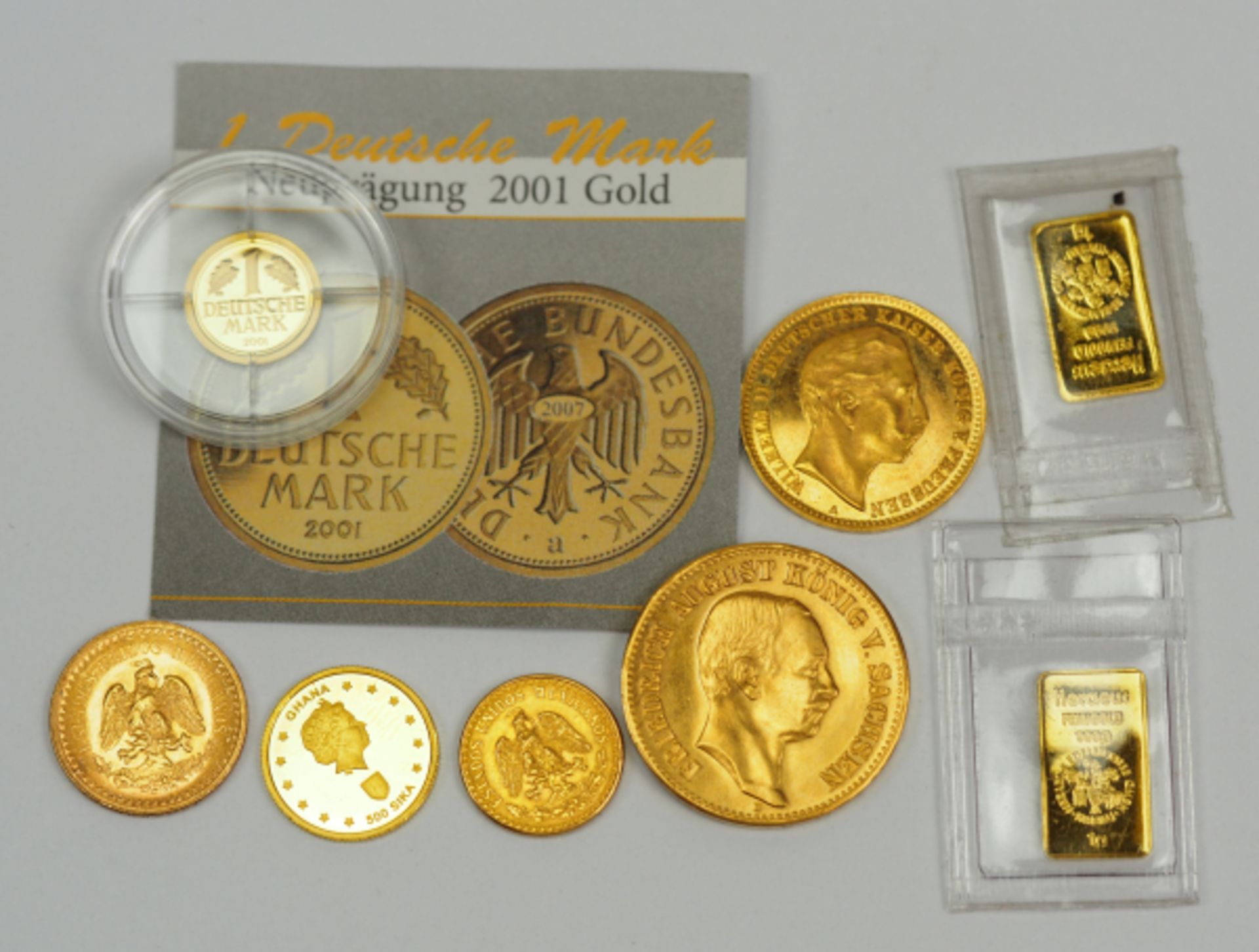 Lot GOLD - Münzen und Barren 19,67 g.Diverse.Zustand: I-