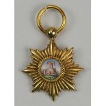 Baden: Großherzoglicher Orden vom Zähringer Löwen, Großkreuz Stern Miniatur.Gold, das Medaillon