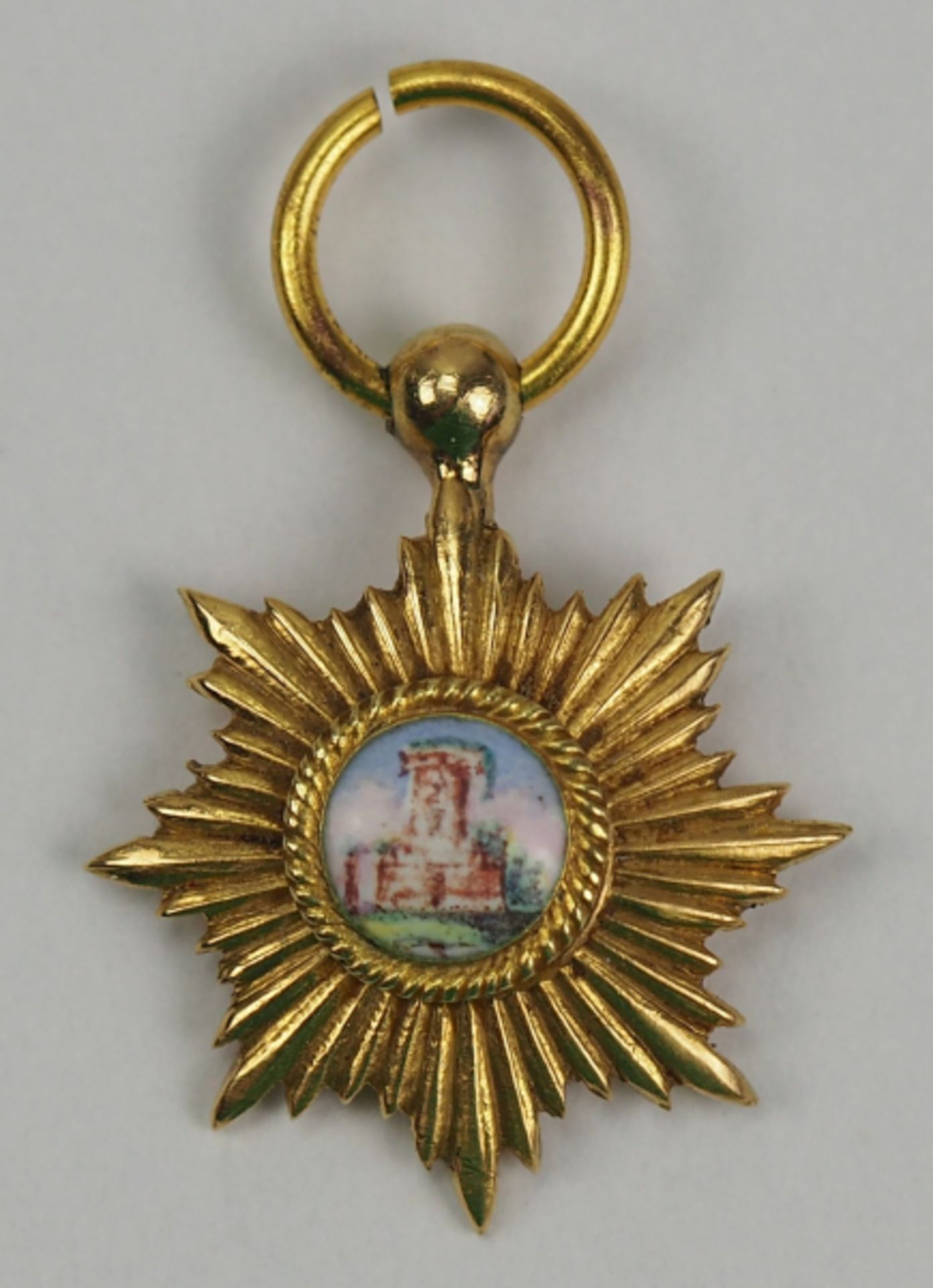 Baden: Großherzoglicher Orden vom Zähringer Löwen, Großkreuz Stern Miniatur.Gold, das Medaillon