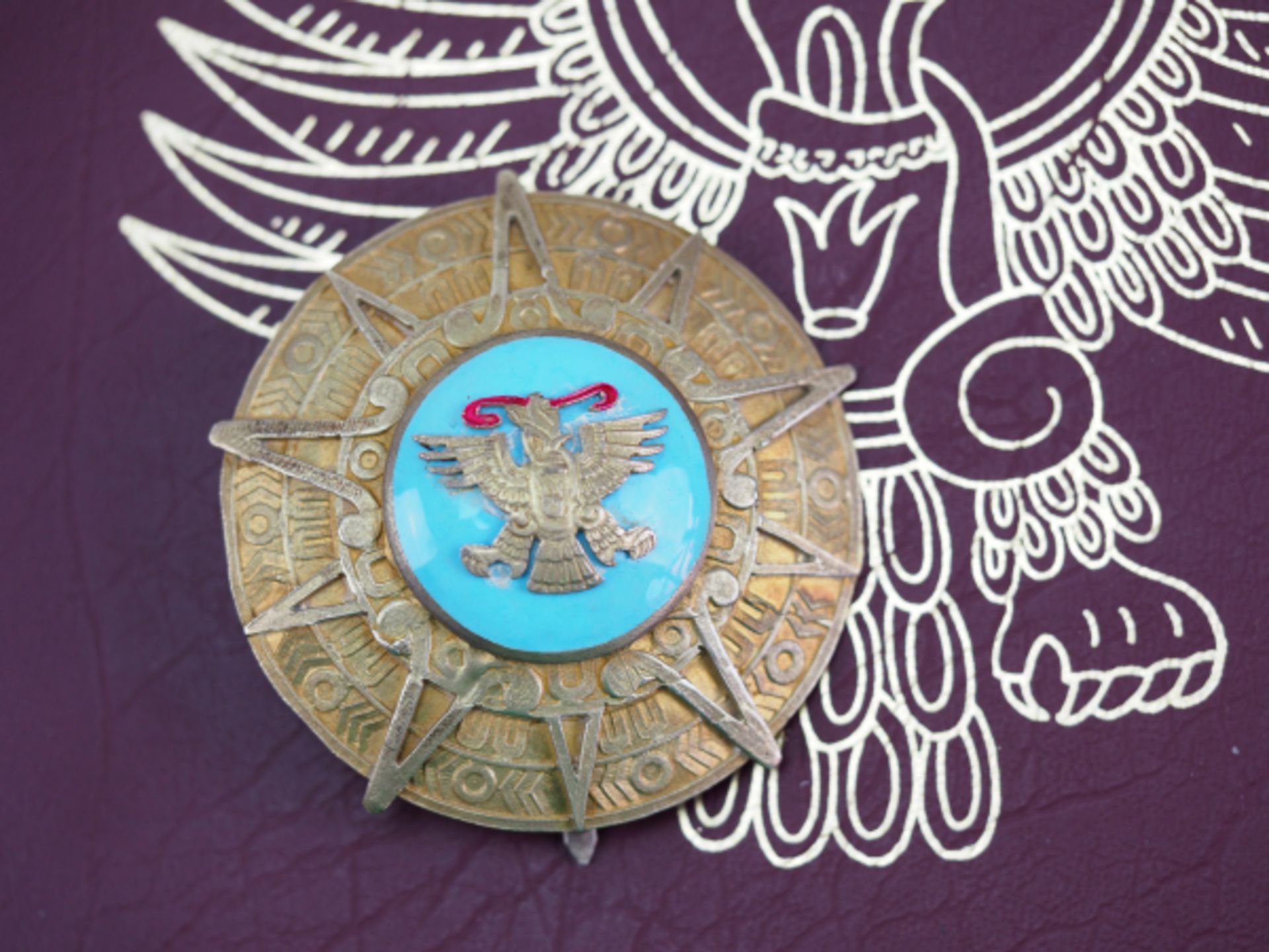 Mexiko: Orden des Aztekischen Adlers, Großkreuz Stern, im Etui.Silber, vergoldet, die Auflage