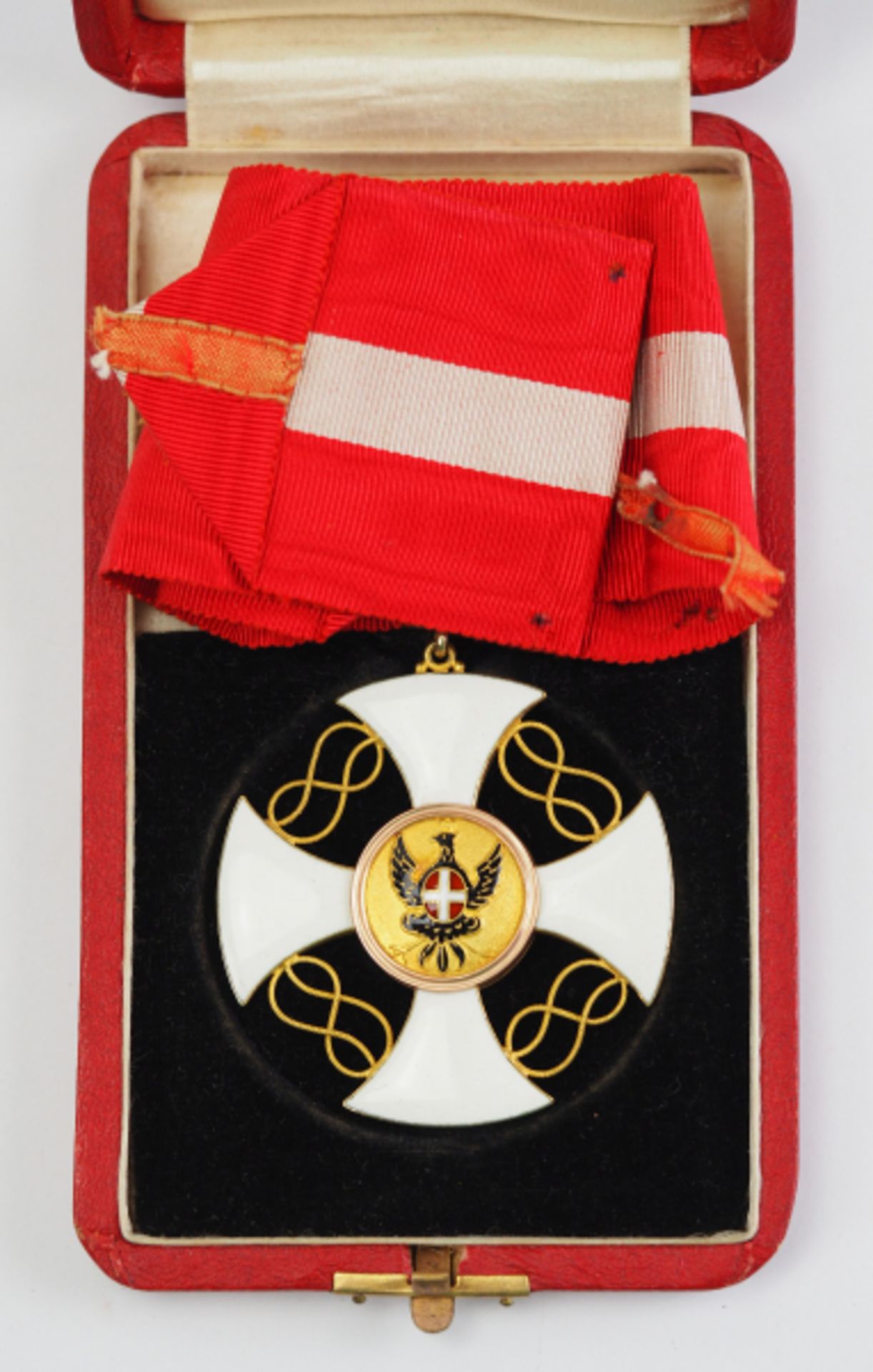 Italien: Orden der Krone von Italien, Komtur Kreuz, im Etui.Gold, teilweise emailliert, mehrteilig - Bild 3 aus 4