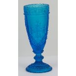 Glaspokal - Eisernes Kreuz 1870.Blaues Pressglass, mit den umlaufenden Motiven: Eisernes Kreuz 1870,