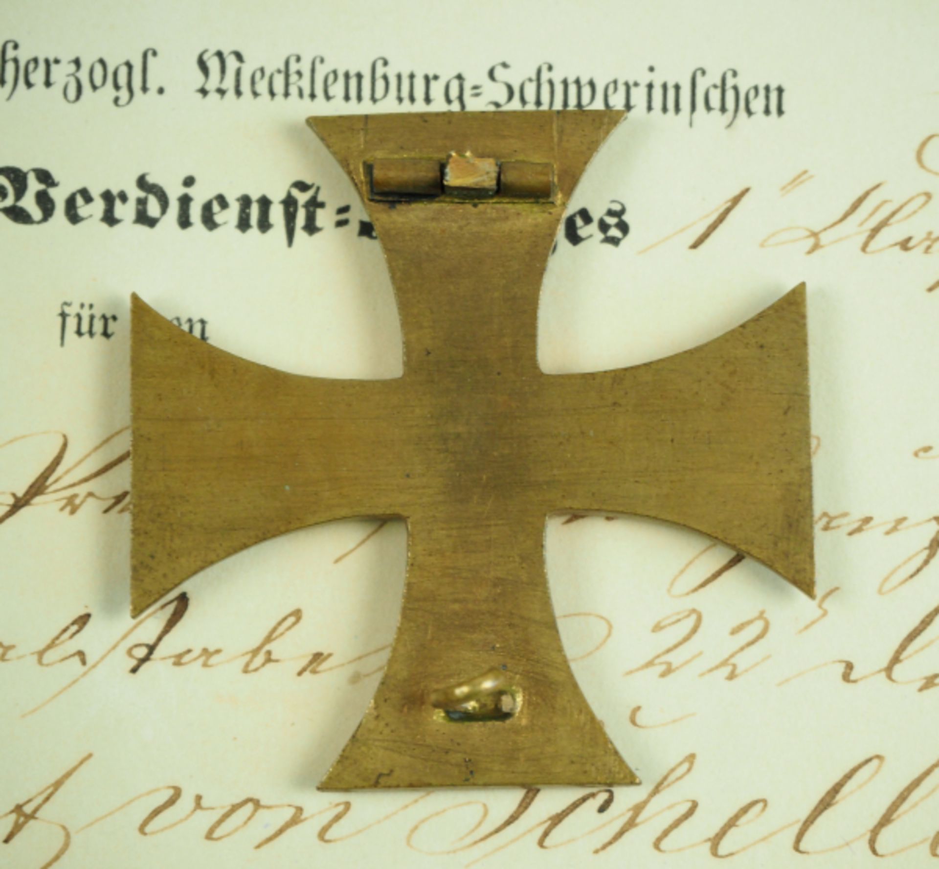 Mecklenburg-Schwerin: Militär-Verdienstkreuz, 1870, 1. und 2. Klasse mit Urkunden für einen - Bild 4 aus 6