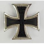 Preussen: Eisernes Kreuz, 1914, 1. Klasse.Geschwärzter Eisenkern, versilberte Zarge, polierte