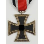 Eisernes Kreuz, 1939, 2. Klasse - Übergröße.Geschwärzter Eisenkern, silberne Zarge, am Bande.