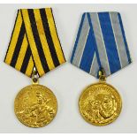 Sowjetunion: Lot von 2 Medaillen.1.) Medaille für den Wiederaufbau der Betriebe der