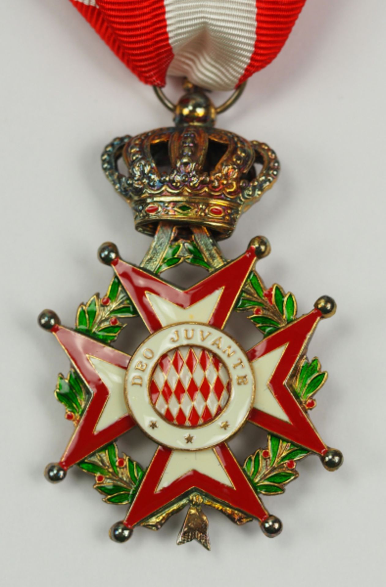 Monaco: Orden des heiligen Karl, 3. Modell (seit 1863), Offizierskreuz, im Etui.Vergoldet, teilweise - Image 3 of 4