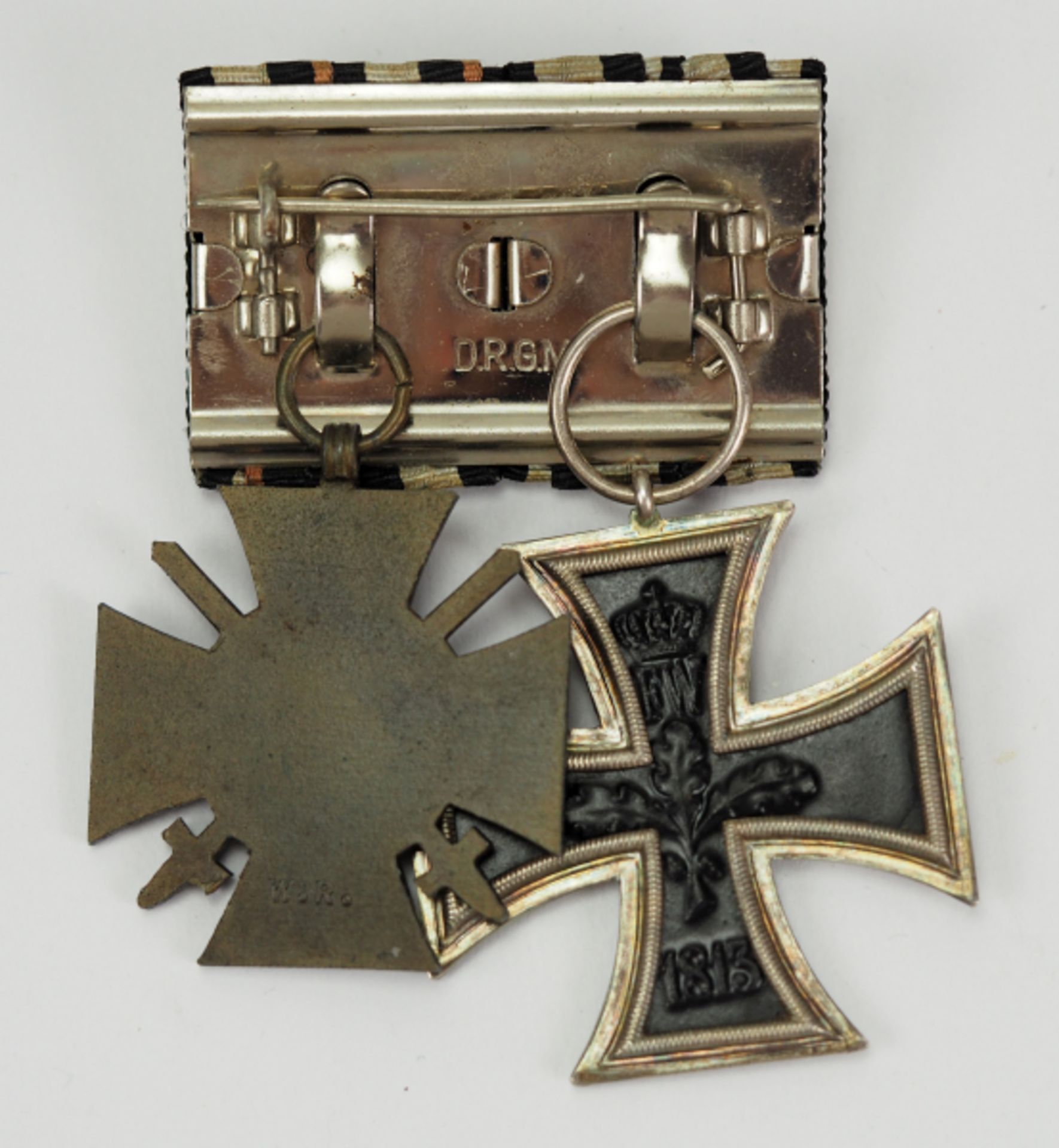 Preussen: Ordenschnalle eines Veteranen des 1. Weltkrieges.1.) Eisernes Kreuz, 1914, 2. Klasse, - Bild 2 aus 2